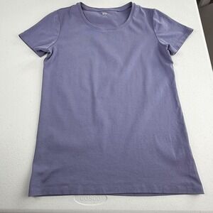 UNIQLO‎ Supima Cotton Spandex Crew Neck Short Sleeve T Shirt Women M Periwinkle